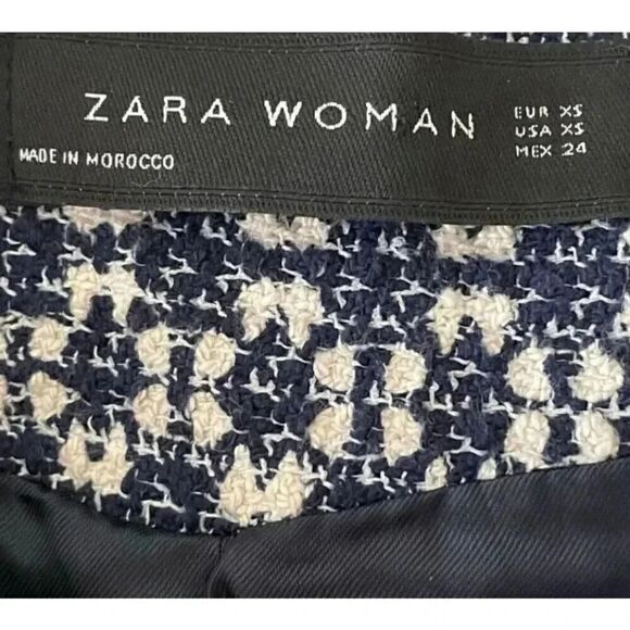 ZARA WOMAN BLUE PRINTED COAT BOHEMIAN JACQUARD JACKET 'LONG COAT' SZ XS - Picture 9 of 16